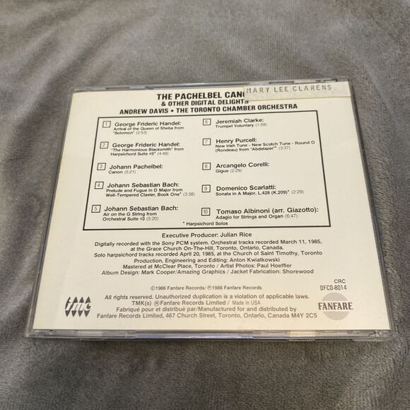THE PACHELBEL CANON AND OTHER DIGITAL DELIGHTS CD - ANDREW DAVIS - Picture 6 of 9